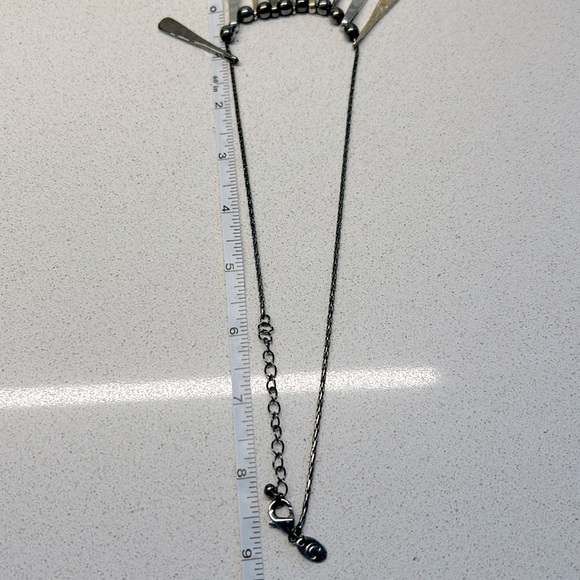 Charming Charlie tri-tone necklace in silver, gold & black, adjustable 12” - 18” - Picture 4 of 4